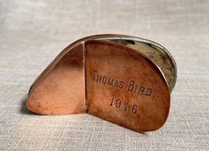 Antique WWI Trench Art Copper & Mussel Shell Snuff Box Dated Thomas Bird 1916 - Picture 1 of 15