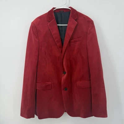 Blazer Chaqueta Abrigo J Ferrar Rojo Terciopelo Para Hombre Talla 42 Calce Ajustado Vacaciones Navidad Foto 1 de 4