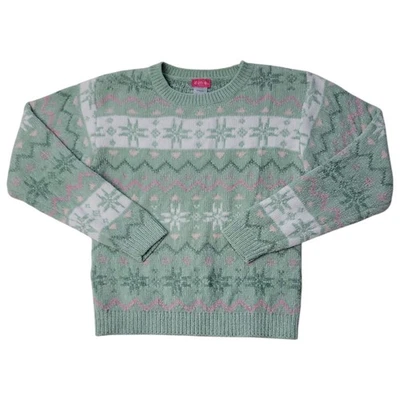 Suéter de chenilla suave y acogedor calce relajado vacaciones Zunie para niñas Foto 1 de 3