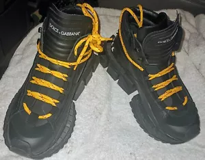 Dolce & Gabbana Black Leather High Top Sneakers - Picture 1 of 3