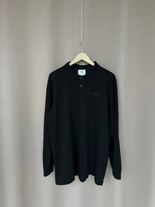 Yohji Yamamoto Y-3 Polo Long Sleeve Shirt Mens Size XL Black Collared Pullover - Picture 1 of 14