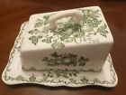Superb Masons Fruit Basket Ironstone Green Large Covered Cheese  Butter Dish