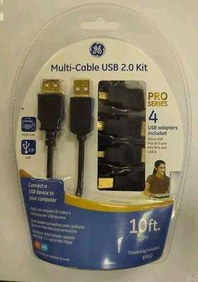 GE USB 2.0 Device Cables (3 Pack) – #HO97906 – New/Sealed - Image 1 of 4