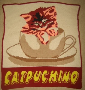 Catpuchino FATTO A MANO afgano all'uncinetto - Nuovissimo - Foto 1 di 3