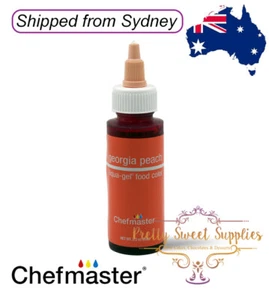 GEORGIA PEACH Chefmaster Gel Colour 2.3oz 68ml - Cake Fondant Buttercream Icing - Picture 1 of 3