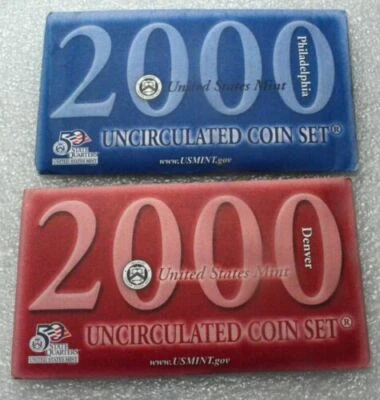 E1  2000 P D US Mint Set 20 coins PHILADELPHIA DENVER Uncirculated - Image 1 of 2
