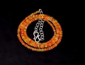 16"Natural Ethiopian Orang Opal Wello Fire Opal Gemstone Beads Necklace - Picture 1 of 4