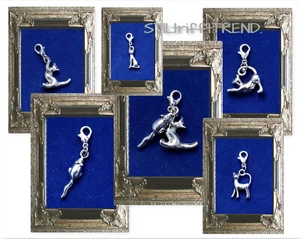 CHARM ANHÄNGER KATZE KATER MAUS mit 925er SILBER Karabiner für ARMBAND + KETTE - Bild 1 von 11