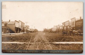 Moville Iowa~Main Street East~Star Meat Market~Restaurant~Horse Wagons~1910 RPPC - Picture 1 of 2