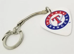 Texas Rangers Logo Seal White Guitar Pick Key Chain - Picture 1 of 2