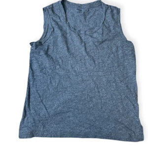MADEWELL Mujer Gris Jaspeado Sin Mangas Cuello Redondo Susurro Algodón Bolsillo Músculo - Imagen 1 de 4