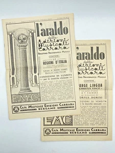 L'ARALDO EDIZIONI MUSICALI CARRARA Bollettini 1939 n 12 1940 n 1/2 Spartiti GIL - Imagen 1 de 6