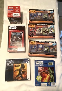STAR WARS Jigsaw Puzzle Pack Lot of 7 Disney Cardinal Vintage & Contemporary - Picture 1 of 6