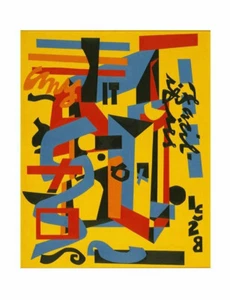 Something on the Eight Ball, 1953-1954 by Stuart Davis Art Print Poster 11x14 - Picture 1 of 1