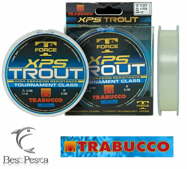 Monofilo TRABUCCO T Force XPS trout 150mt trota laghetto torrente 0.181