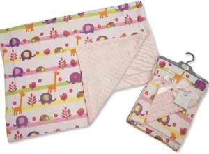 Manta envoltura bebé animales suaves reversible en rosa por Snuggle Baby 75cm x 100cm - Imagen 1 de 1