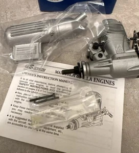 O.S.Max 40LA (OS 40 LA) Nitro Engine w/Muffler 13381, RC Airplane - Silver - Picture 1 of 9
