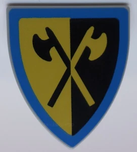 Lego Castle Shield Triangular with Yellow and Black Crossed Halberds - Picture 1 of 1