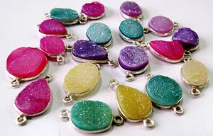 Paquete de 10 piezas - Conectores drusos Mezclan Color y Forma Plateados Doble Bucle - Imagen 1 de 4