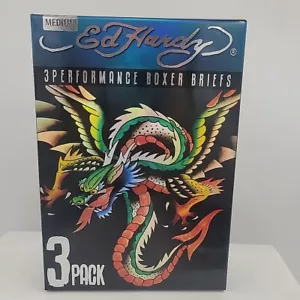 Boxer uomo Ed Hardy Performance slip M 32-34 nuovo con scatola confezione da 3 - Foto 1 di 2