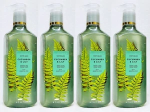 4 Bath & Body Works CUCUMBER LILY Gentle Gel Hand Soap Liquid Wash 8 oz - Picture 1 of 2