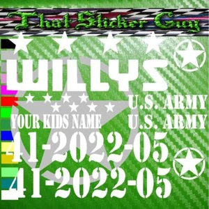 11 Piece KIDS ARMY Sticker kit fits power wheel toy Military for Jeep vet - Bild 1 von 18