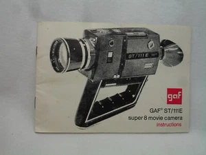 Gaf ST/111E Super 8 Cartridge Film Movie Camera Camcorder Instruction Manual - Picture 1 of 3