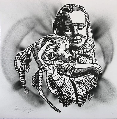 C215 CHRISTIAN GUEMY Litografía FIRMADA Acabada a Mano + Pegatina Banksy Mr Lavado de Cerebro Foto 1 de 4