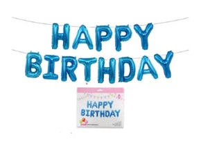 16″ Mylar Foil Birthday Letter Balloons – “BIRTHDAY” Party Banner Decoration Kit - Picture 1 of 59