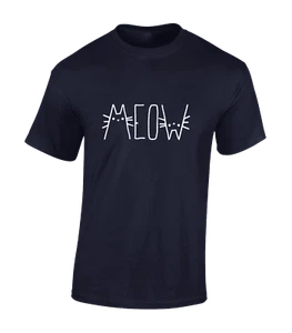 CAMISETA MEOW CAT PARA HOMBRE DIVERTIDA LINDA AMANTE DEL GATO REGALO IDEA MODA GATITO - Imagen 1 de 12