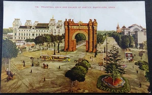 ANTIGUA POSTAL BARCELONA ARCO DEL TRIUNFO Y PALACIO DE JUSTICIA POSTCARD CC03529 - Picture 1 of 1
