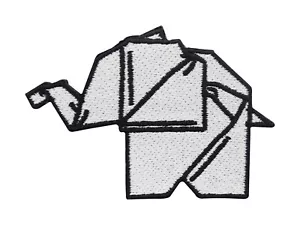 Origami Elefant Patch | Tier Aufnäher, Baby Bügelbild, Kinder Safari Aufbügler - Bild 1 von 5