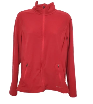 Chaqueta Eddie Bauer Mujer Grande Rosa Cremallera Completa Bolsillo Polartec Senderismo Foto 1 de 4