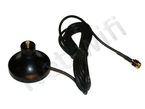 Magnet Sockel WLAN Antenne Kabel 3m RP Stecker SMA Stecker WiFi Wireless WLAN - Bild 1 von 3