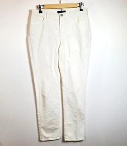 Lafayette 148 New York Jeans Women's SZ 6 White Denim Cotton Stretch Mid Rise - Picture 1 of 7