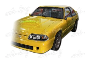 FOR 87-93 FORD MUSTANG BLACK HOUSING AMBER REFLECTOR 1-PIECE LED HEAD LIGHTS - Foto 1 di 5