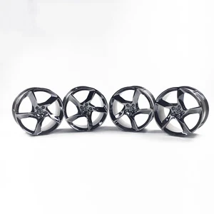 Custom 4 pcs Chrome Gunmetal rims wheels hubs 80290 80281 for LEGO 42143 - Picture 1 of 1