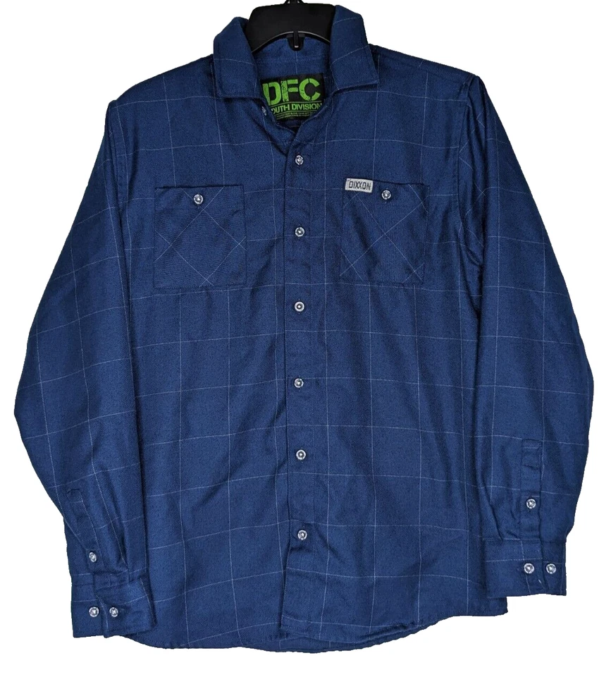 Camisa Dixxon Franela DFC División Juvenil Niños Talla XL Azul Manga Larga Abotonada Foto 1 de 4