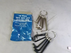 16 Piece Hex Key Set SAE Metric Allen Key Allen Wrench - Picture 1 of 5