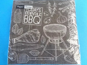 20 Stk. Servietten " Todays menu: BBQ ", 33 x 33 cm, Neu & OVP - Bild 1 von 1