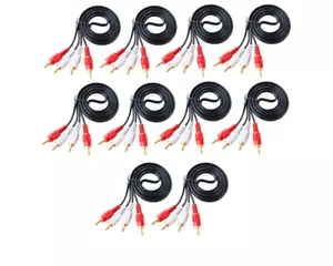 Cables de audio estéreo RCA enchapados en oro - paquete de 10 - Imagen 1 de 3