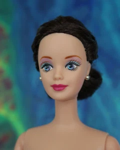 Nude TNT Barbie dark brown ponytail bun chignon anime eyes Mackie DBox4 OOAK - Picture 1 of 10