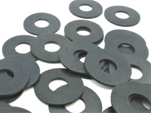 3/8" ID x 1" OD x 1/16"  Black Rubber Flat Washers   Various Package Quantities - Picture 1 of 5