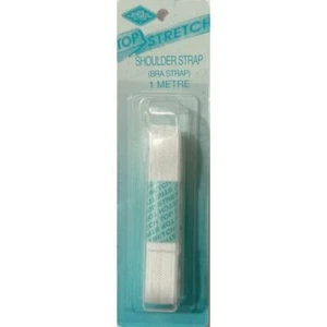 White Ribbed Top StrWoven Polyester Elastic 12mm x 1m, Non-Roll by Create N Care - Picture 1 of 1