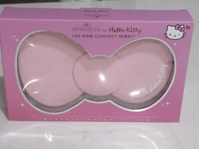 Hello Kitty Impressions LED Bow Compact Portable Mirror Pink ~BRAND NEW IN BOX~ - Image 1 of 3