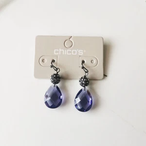New Chicos Glass Teardrop Drop Earrings Gift Fashion Women Party Holiday Jewelry - Picture 1 of 3