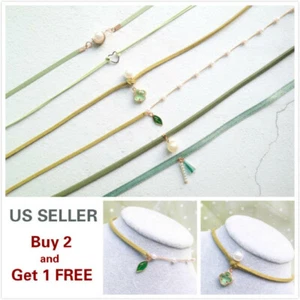 6PCS Green Lace Choker Flower Tattoo Gothic Vintage Collar Necklace 90s - Picture 1 of 13