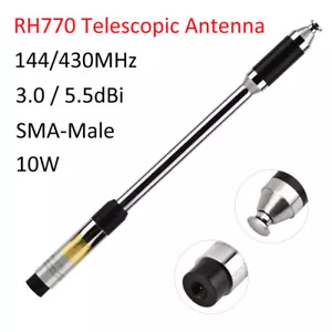 RH770 Dual Band Handheld Radio Telescopic Antenna SMA-Male 144/430MHz 3.0/5.5dBi - Zdjęcie 1 z 8