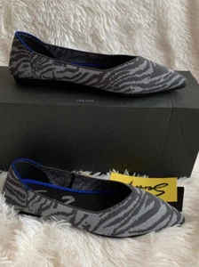 flat Pointed shoes for woman Size 7 color gray zebra Seven7 Brand - Picture 1 of 12