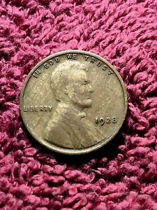1928 P Woody Lincoln Wheat Cent Penny Wood Grain Improper Alloy Mix
